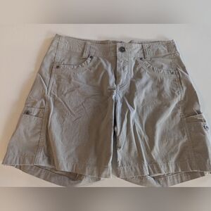 Kuhl Women's Tan Hiking Shorts Size 6 Khaki Cargo Pockets Outdoor Camping Casual